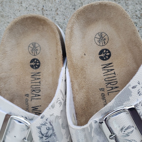 Natural Walk by Esmara Womens Floral Metallic Buckle Sandals Size 7 Comfort - Picture 9 of 15